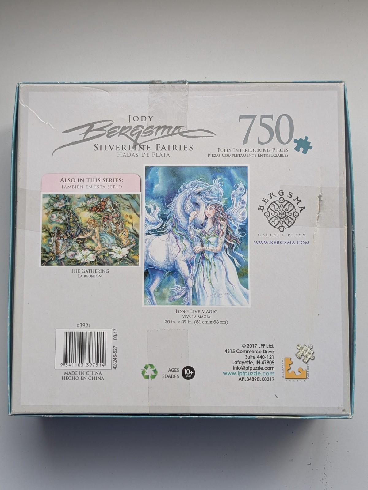 Bergsma 750 Piece JIgsaw Puzzle Silverline Fairies Hadas De Plata