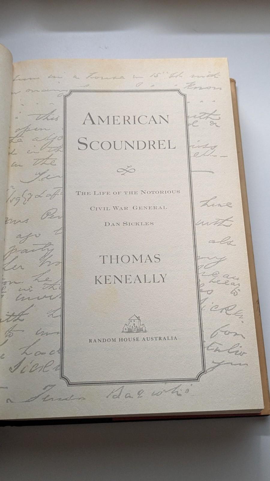American Scoundrel - Thomas Keneally Civil War Hardcover
