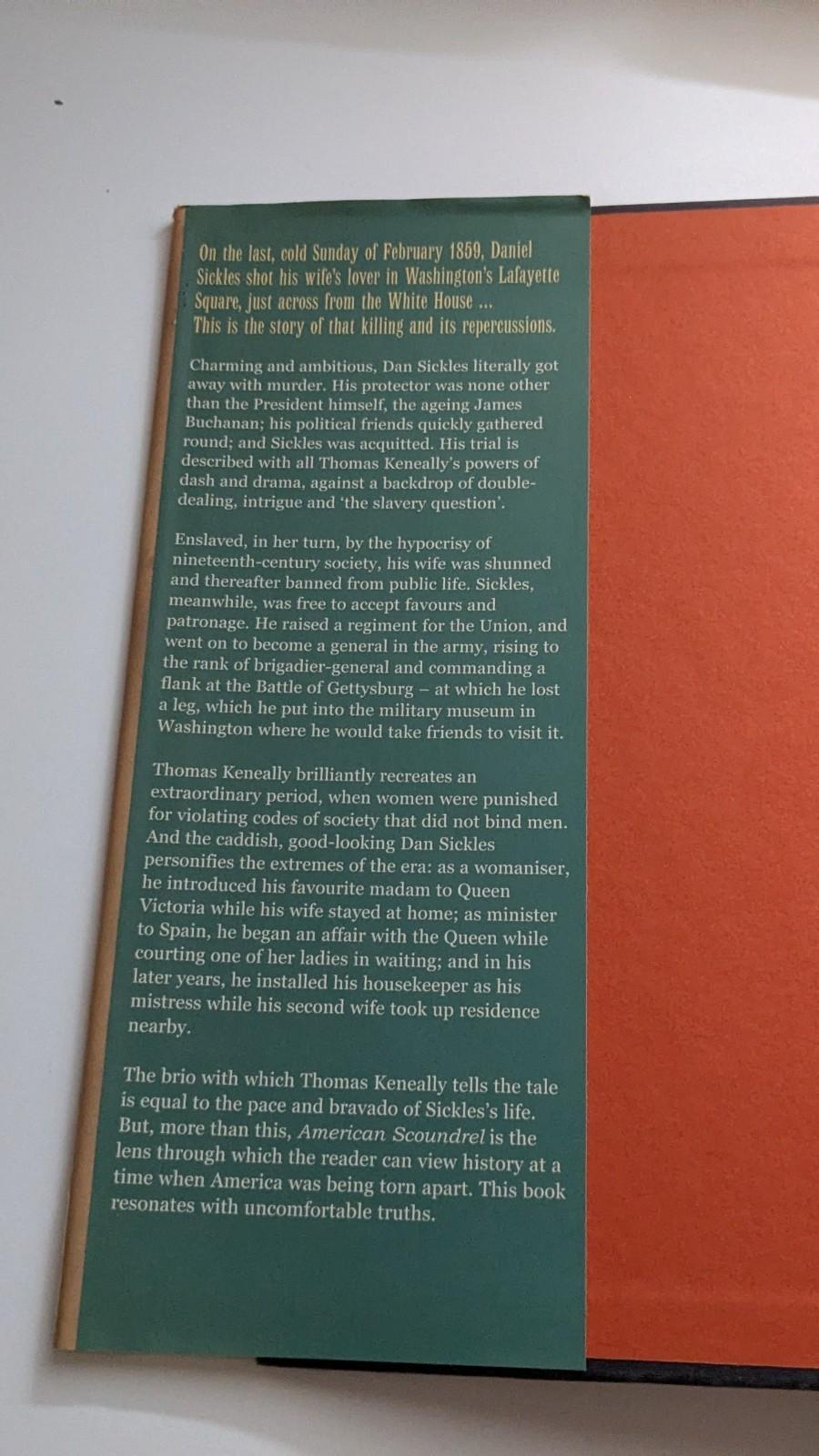 American Scoundrel - Thomas Keneally Civil War Hardcover