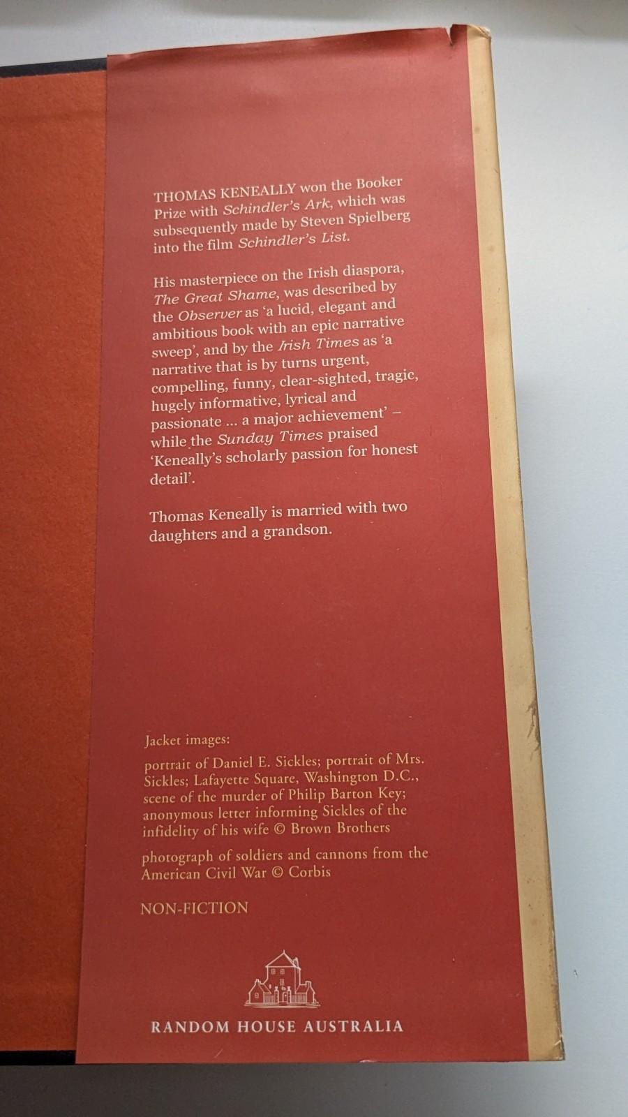 American Scoundrel - Thomas Keneally Civil War Hardcover