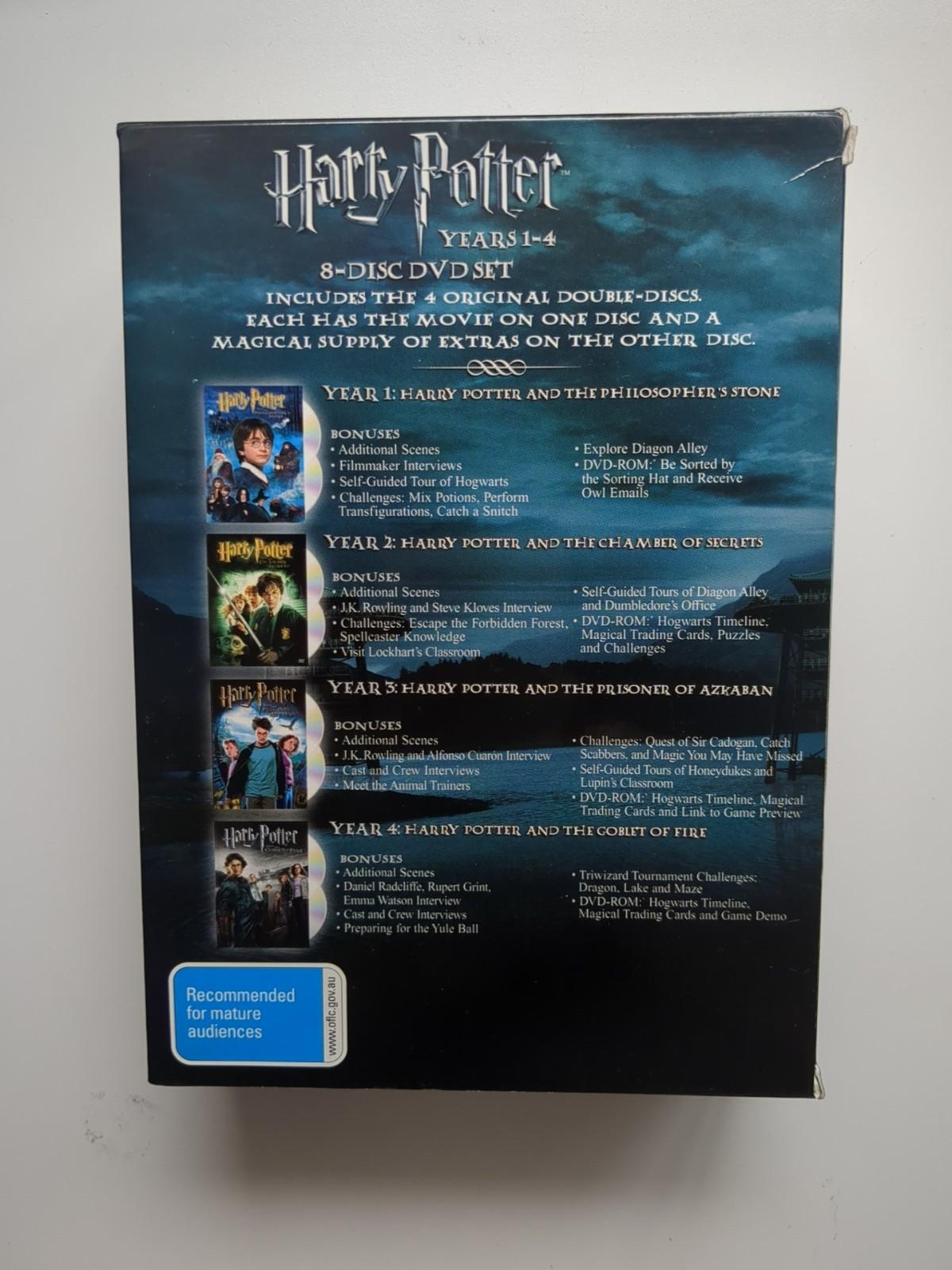 Harry Potter 1-4 DVD 8-Disc Set Stone Goblet Fire