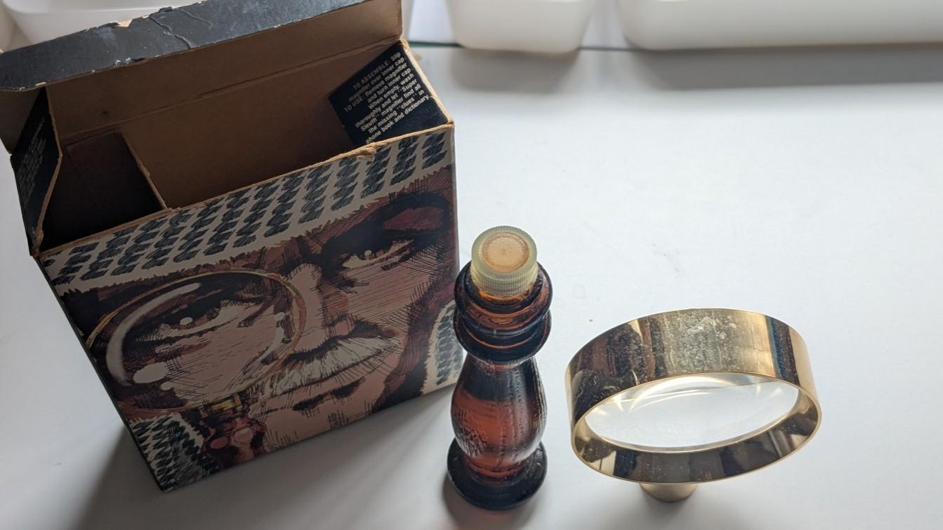 Vintage 1970s Avon Super Sleuth Magnifier and Clint After Shave Boxed Novelty