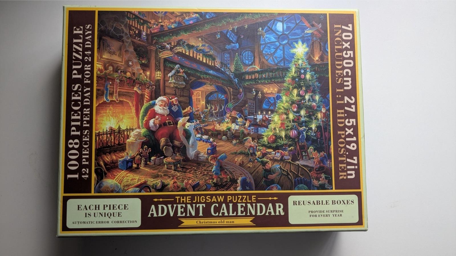 1008 Piece Jigsaw Puzzle Advent Calendar - Santa's Workshop - 24 Day Christmas