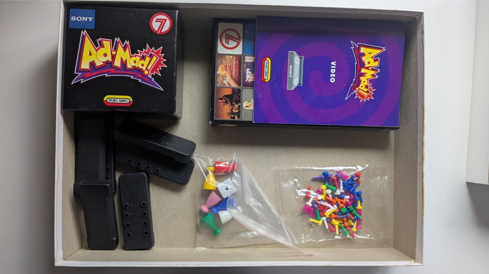 Spear Games Vintage Ad Mad Board Game with VHS Video