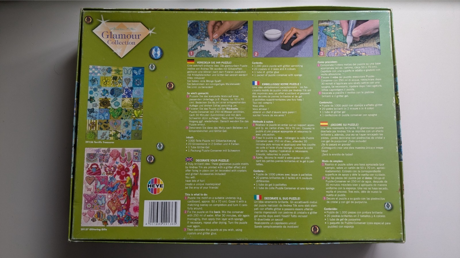 Heye 1000pc Glamour Collection Green and Blue Treasure Jigsaw Puzzle