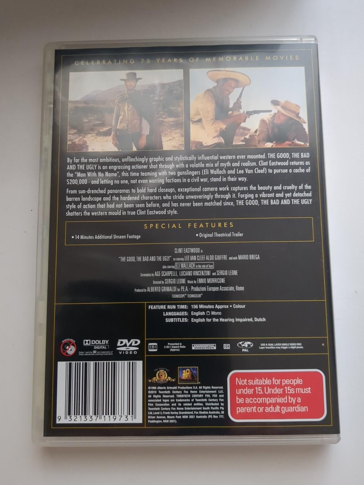 Clint Eastwood The Good The Bad and The Ugly DVD Movies